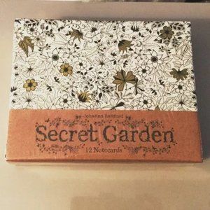 Secret Garden: 12 Notecards & Envelopes - Can Color & Make Them Personalized